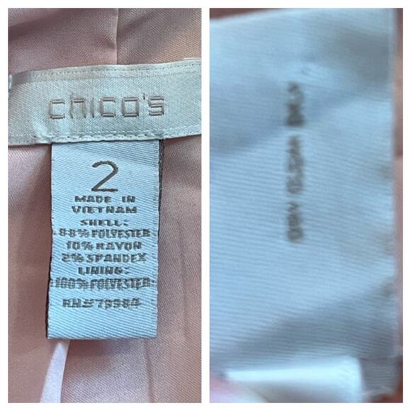 Chico’s Women’s Coat Moto Style Zip Front Jacket Pink Size 2 Women's Size M - Picture 12 of 14